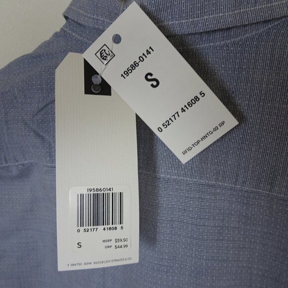 Levi's Button Front Shirt Men's Size S Gray Classic Preppy Work School Cotton - Picture 6 of 6